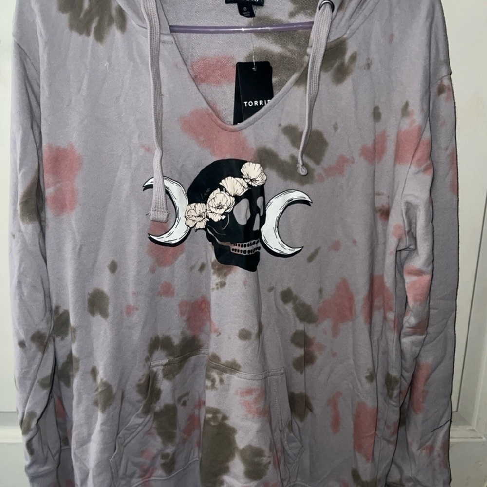 Torrid Skull Hoodie with Tie-Dye Design